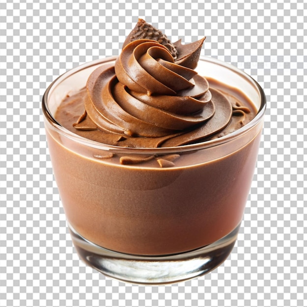 PSD chocolade mousse op doorzichtige achtergrond