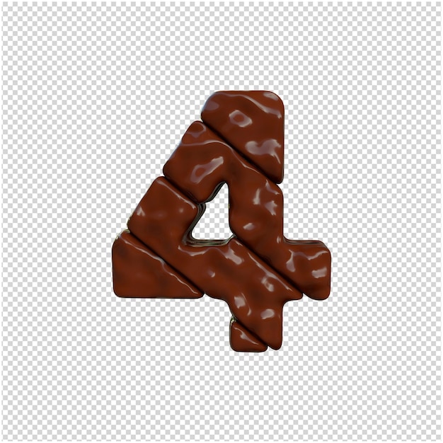 Chocolade nummer 3d-rendering