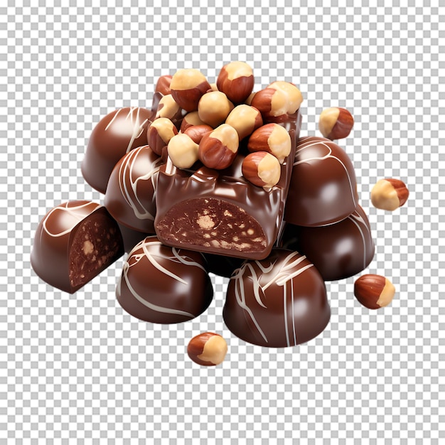 PSD chocolade snoep geïsoleerd op transparante achtergrond
