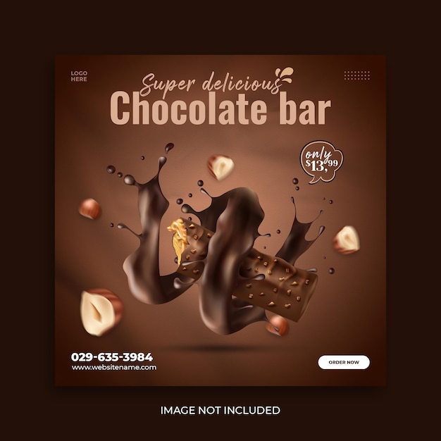 PSD chocolade social media postsjabloon