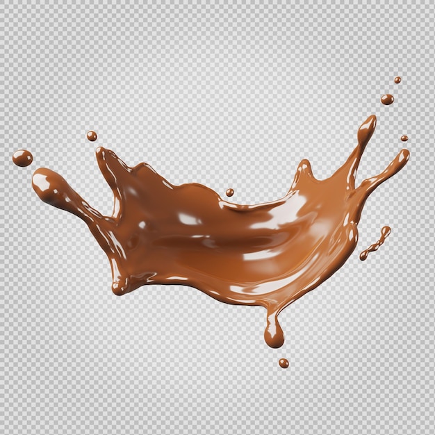 Chocolade spatten geïsoleerd3D-rendering met uitknippad