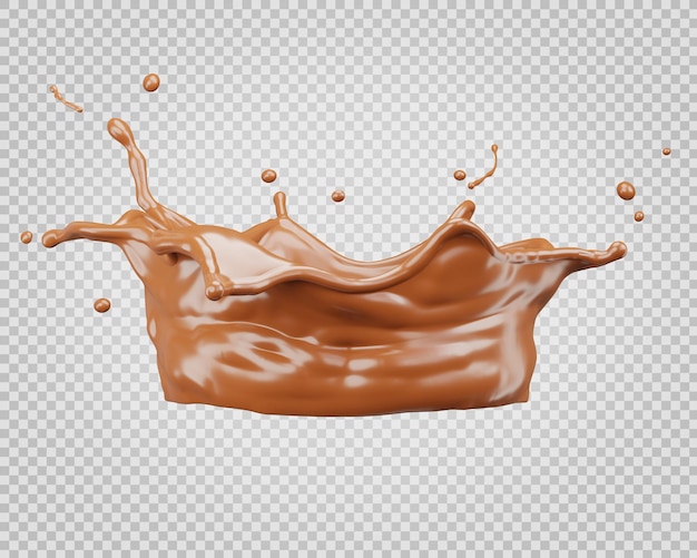 Chocolade spatten geïsoleerd3D-rendering met uitknippad