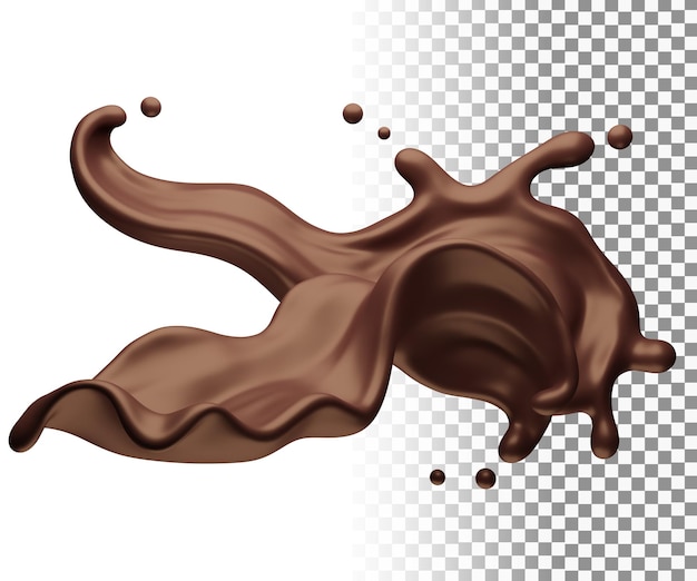 Chocolade splash abstracte vormen premium psd