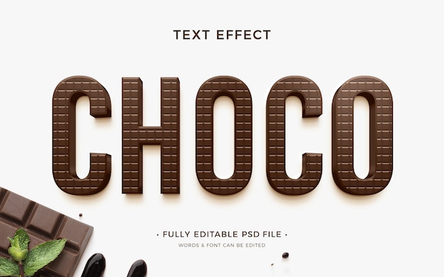 Chocolade Tekst Effect