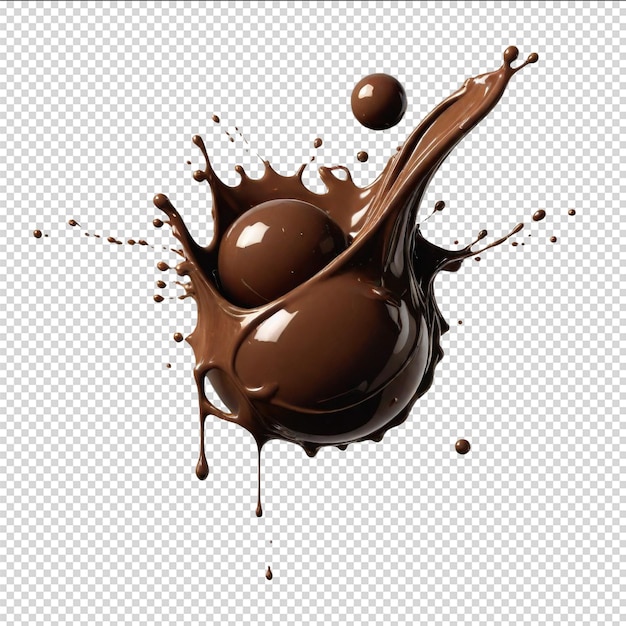 PSD chocoladeballen in chocolade spalsh