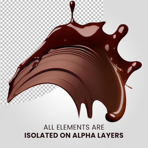 Chocoladeborstel splash geïsoleerd op alpha layer png