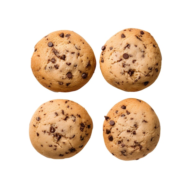 Chocoladekoekjes, vier van hen smaken allemaal hetzelfde.