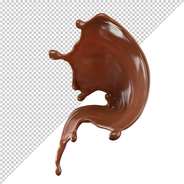 Chocolademelk splash 3d realistisch