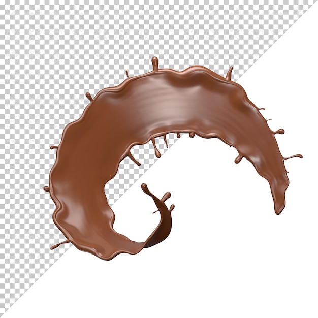 PSD chocolademelk splash 3d realistisch