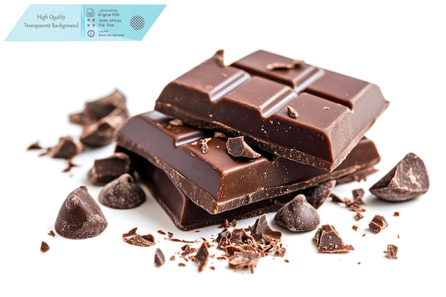 Chocoladereep geïsoleerd op een doorzichtige achtergrond