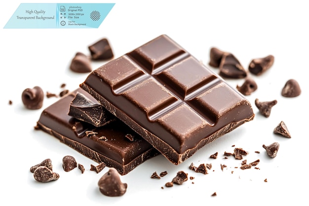 Chocoladereep geïsoleerd op een doorzichtige achtergrond