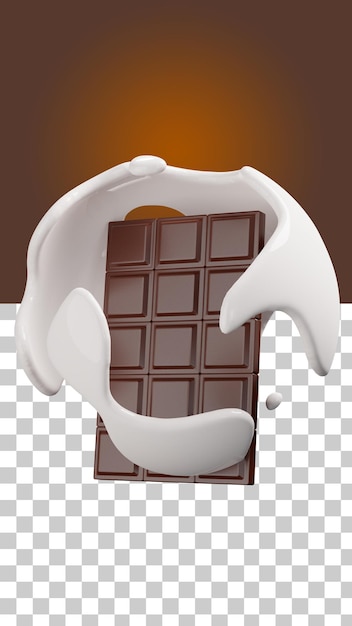 Chocoladereep omgeven door melk versie 2