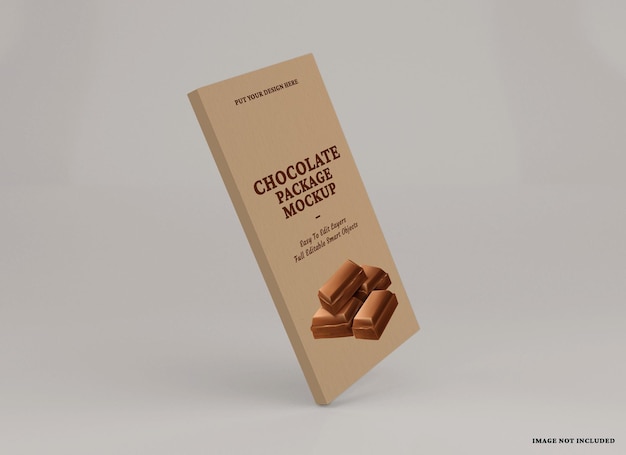PSD chocoladereep pakket mockup ontwerp geïsoleerd