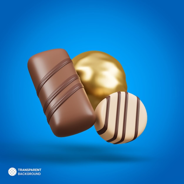 Chocoladereep pictogram geïsoleerd 3d render illustratie