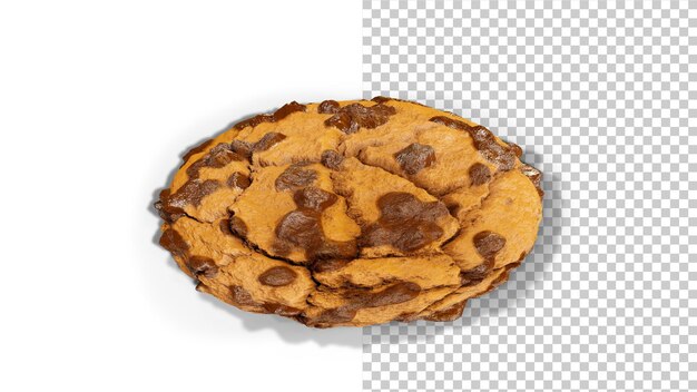 Chocoladeschilferkoekjes Realistische koekjes met chocoladestukjes 3d render