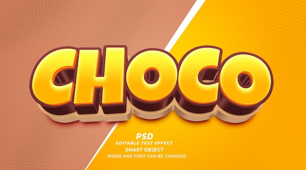 chocolate 3d editable text effect photoshop template