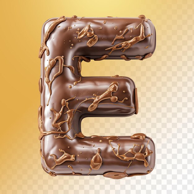 PSD cioccolato 3d lettera e