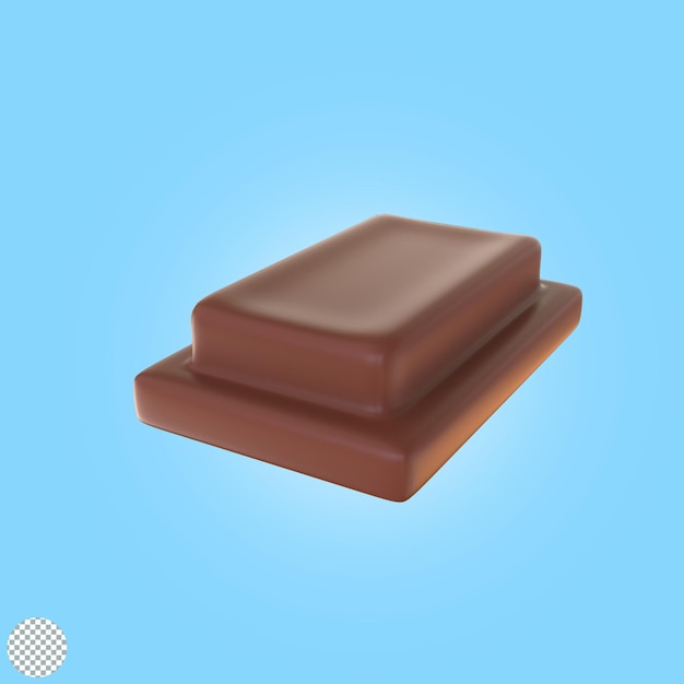 チョコレート バーの 3 d イラストレーション分離アイコンをレンダリングします。