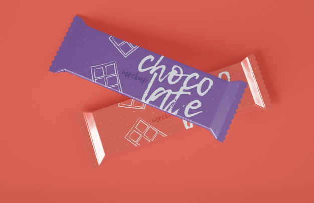 PSD mockup di barretta di cioccolato