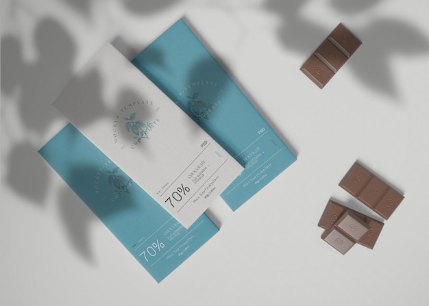 PSD mockup di barretta di cioccolato