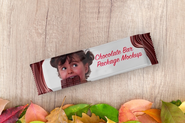 PSD mockup del pacchetto di barrette di cioccolato