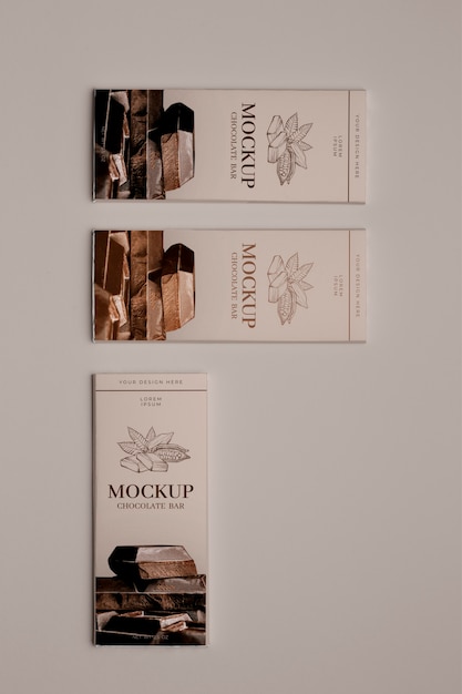 PSD chocolate bar packaging mockup