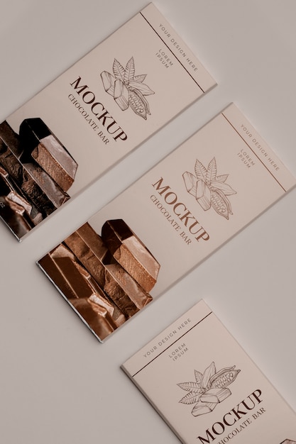 Chocolate bar packaging mockup