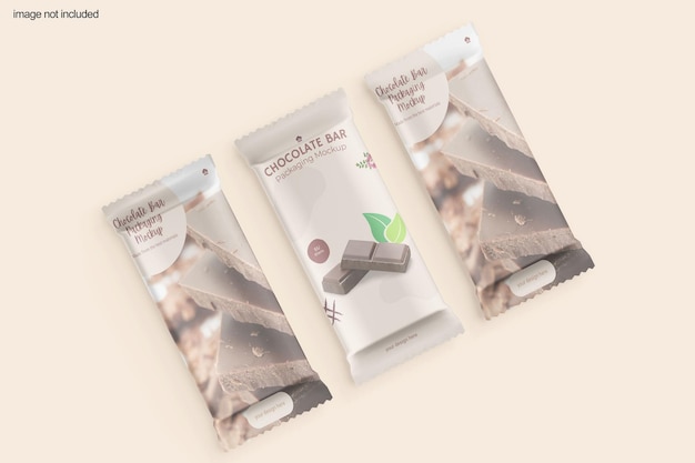 Chocolate bar packaging mockup