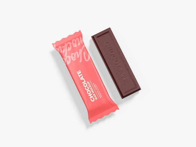 PSD mockup di confezionamento di barrette di cioccolato