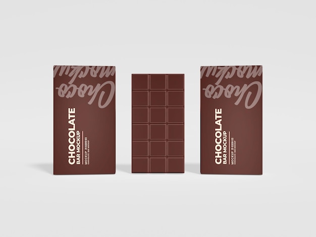 Mockup di confezionamento di barrette di cioccolato