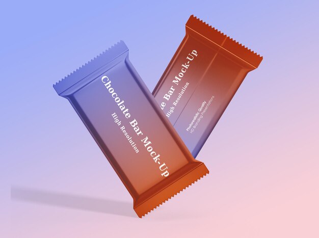 PSD mockup di confezionamento di barrette di cioccolato