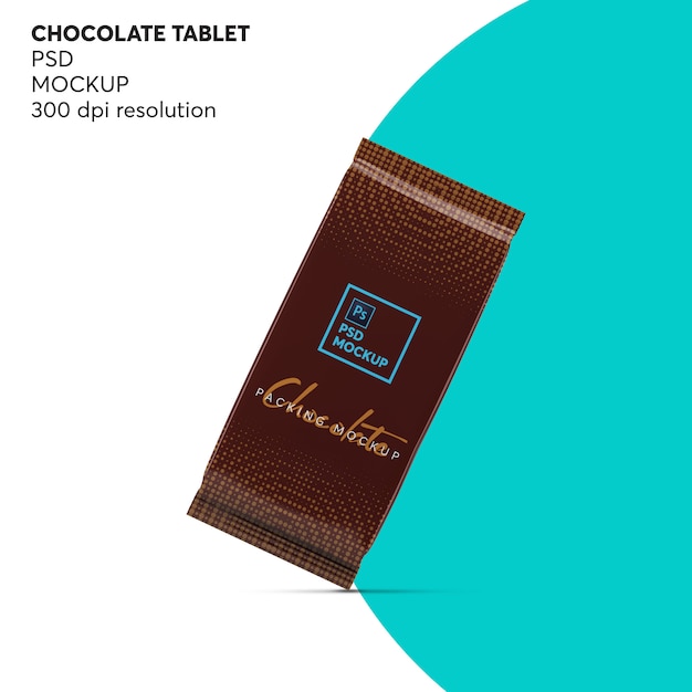 PSD chocolate bar tablet mockup