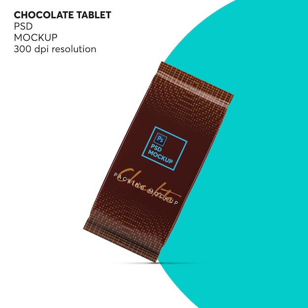 PSD mockup di tavoletta di cioccolato