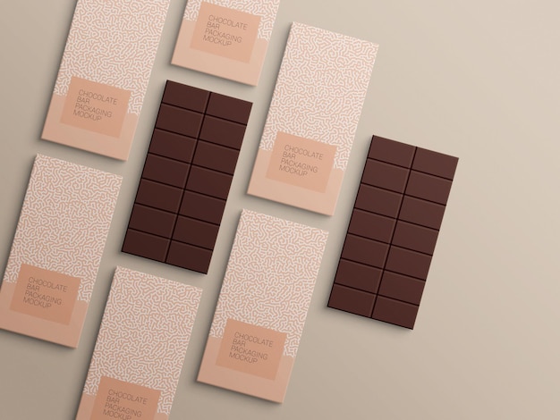 chocolate bar wrapping paper packaging mockup design