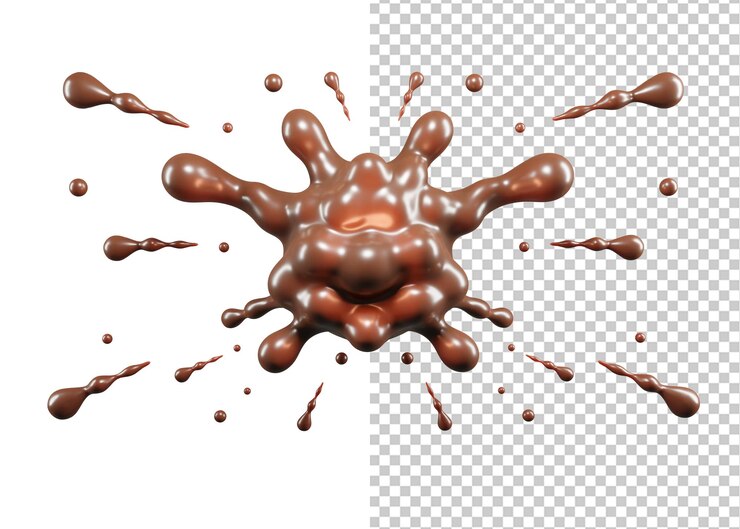 PSD chocolate bomb splash premium psd