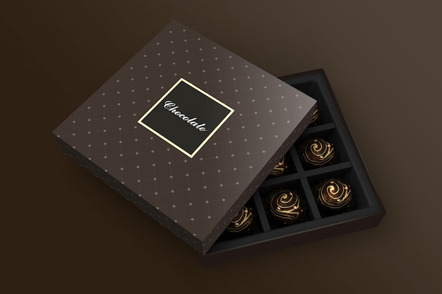 Mockup di scatola di cioccolato