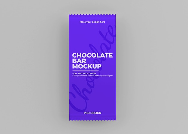 PSD chocolate box packaging mockup in 3d rendering