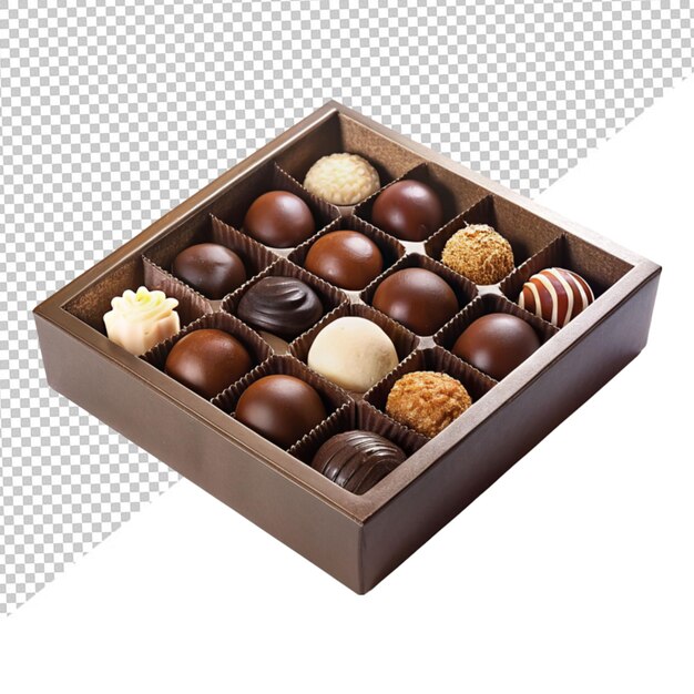 PSD chocolate box on transparent background