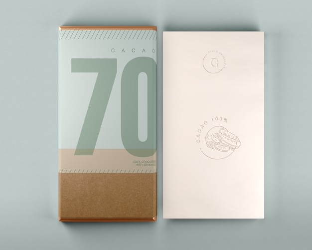 PSD chocolate box and wrapping design mock-up