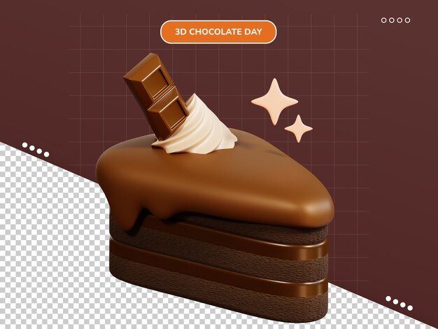 Icona 3d torta al cioccolato