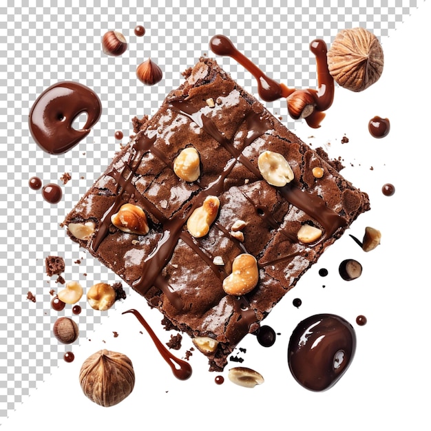 Chocolate cake black forest gateau nuts chocolate day isolated on transparent background