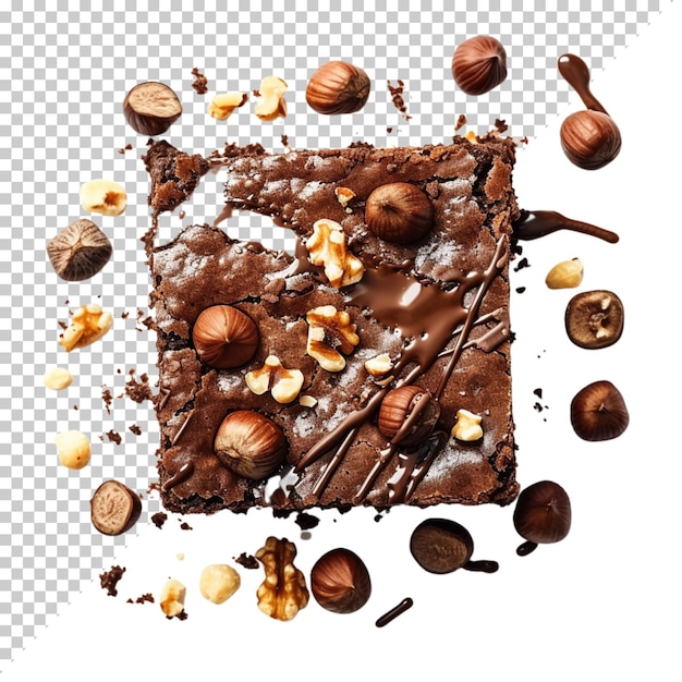 Chocolate cake black forest gateau nuts chocolate day isolated on transparent background