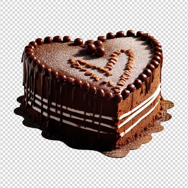 PSD chocolate cake isolate on white