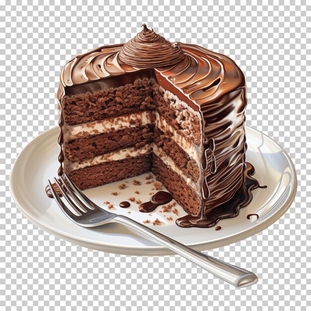 PSD chocolate cake isolated on transparent