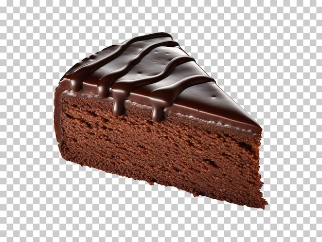 PSD chocolate cake slice isolated on white and transparent background png