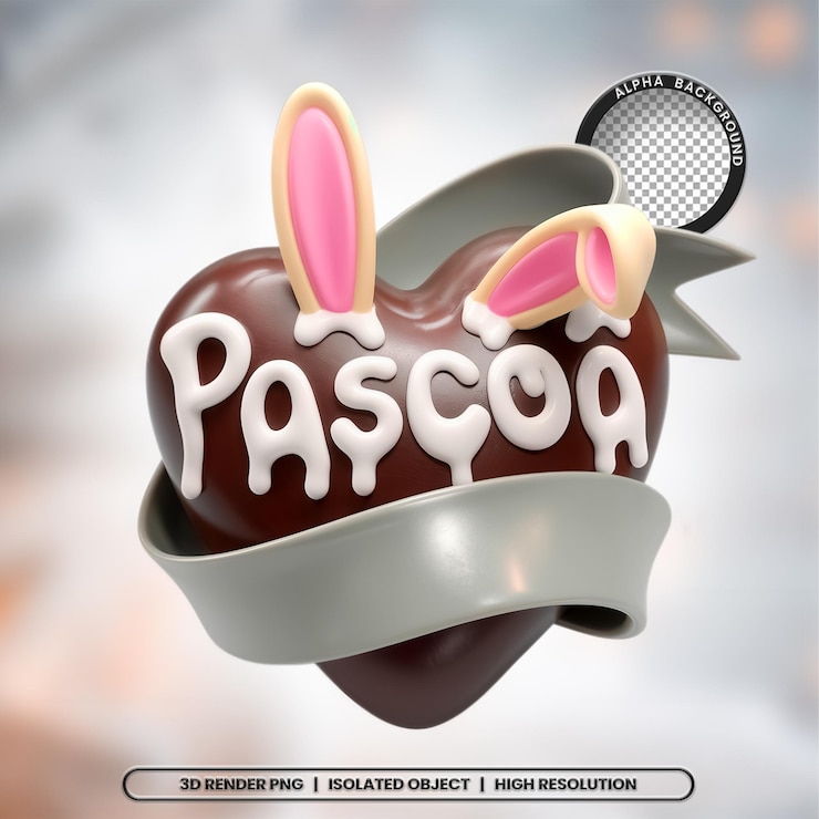 PSD a chocolate cake with a bunny on the top of it