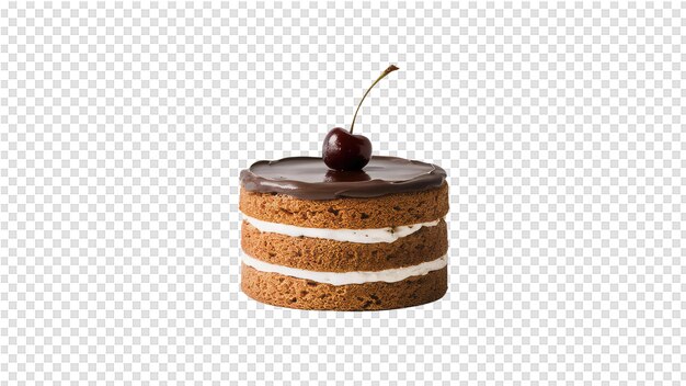 PSD a chocolate cake with a cherry on top