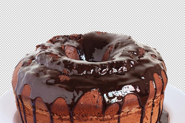 Chocolate cake with coverage and png transparent background