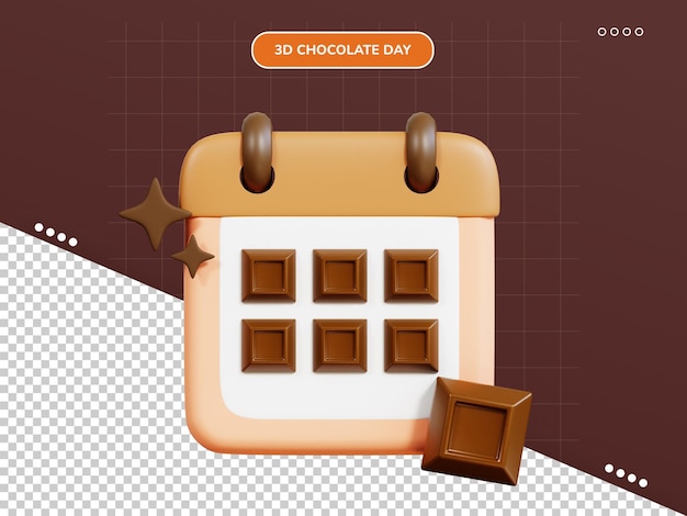 Icona 3d del calendario del cioccolato