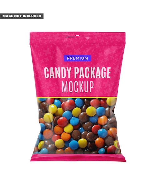 chocolate candy bag mockup
